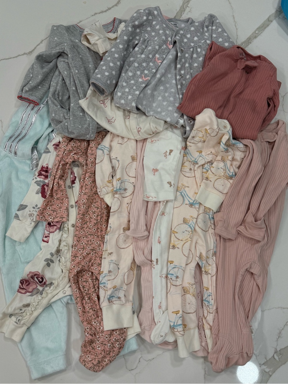 Bundle of baby / toddler girl sleepers
